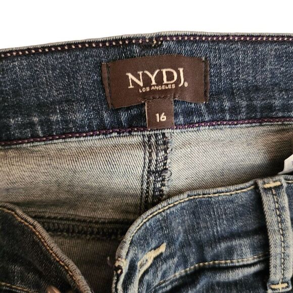 NYDJ Dayla Wide Cuff Capri Lift Tuck Technology Denim Womens Size 16 Blue - Picture 4 of 8